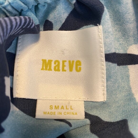 Anthropologie Maeve Islander Off the Shoulder Blue Green Blouse Small - Picture 5 of 7